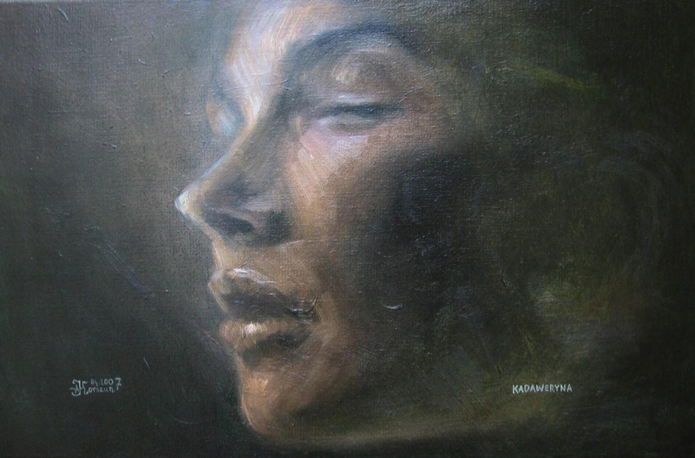 Adam Korszun - Kadaweryna (Oil on Canvas | Wymiary: 41 x 27 cm | Cena: 1300 PLN)