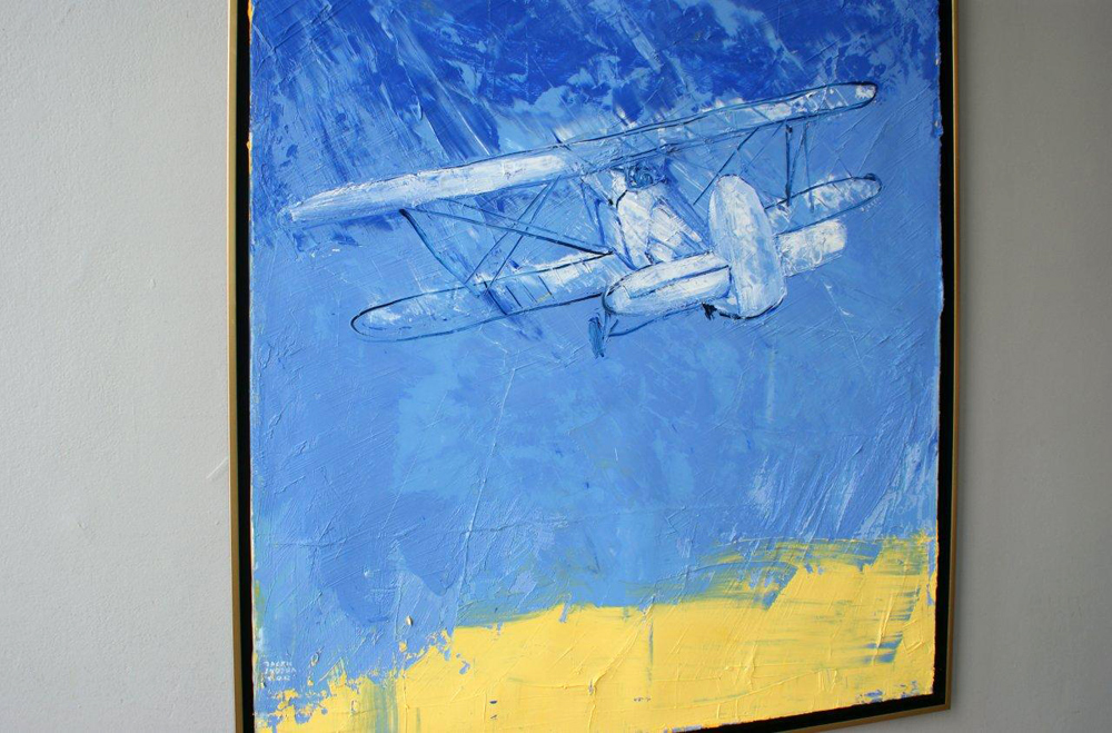 Jacek Łydżba - Biplane (Oil on Canvas | Size: 105 x 125 cm | Price: 7000 PLN)