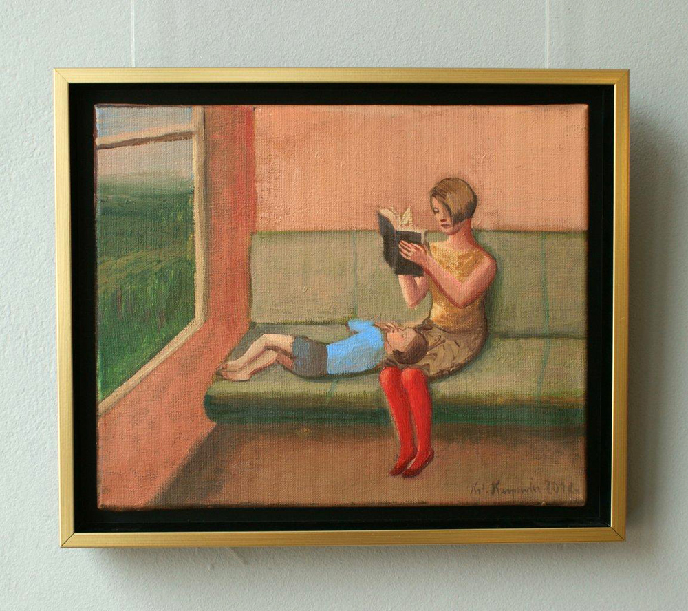 Katarzyna Karpowicz - Journey with a book (Oil on Canvas | Size: 38 x 32 cm | Price: 2400 PLN)