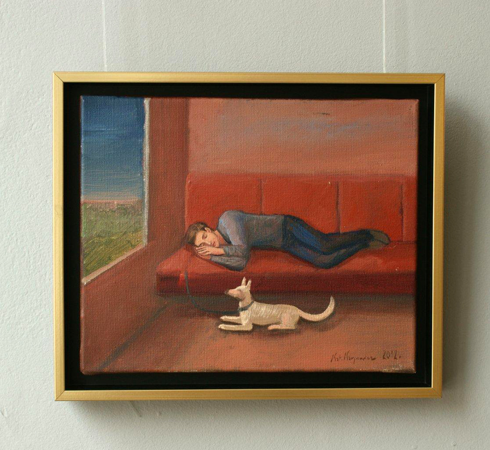 Katarzyna Karpowicz - Sleep on the road (Oil on Canvas | Wymiary: 38 x 32 cm | Cena: 2400 PLN)