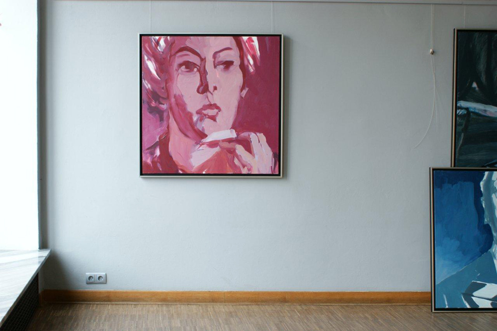 Katarzyna Swinarska - Think about it back at breakfast (Oil on Canvas | Größe: 105 x 105 cm | Preis: 7000 PLN)