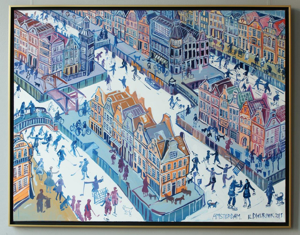 Edward Dwurnik - Amsterdam (Oil on Canvas | Size: 151 x 119 cm | Price: 38000 PLN)