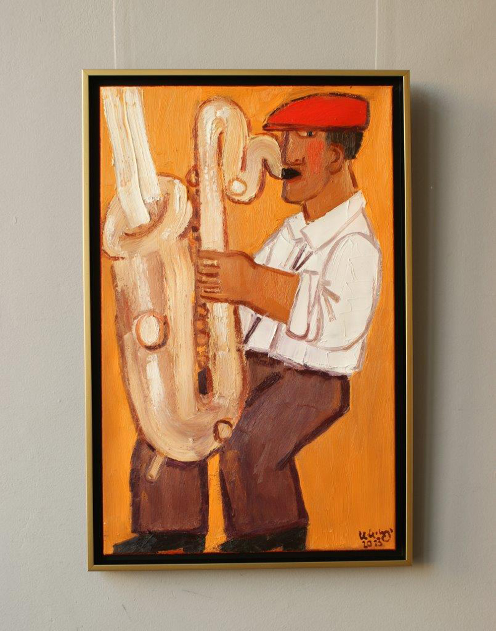 Krzysztof Kokoryn - Saxophone smoke (Oil on Canvas | Wymiary: 51 x 78 cm | Cena: 7000 PLN)
