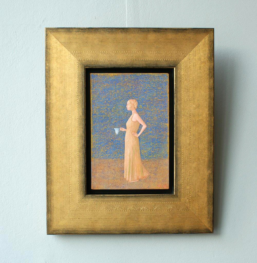 Mikołaj Kasprzyk - Woman with pot (Oil on Canvas | Wymiary: 41 x 49 cm | Cena: 2900 PLN)