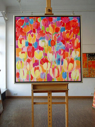Beata Murawska : Tulips : Oil on Canvas