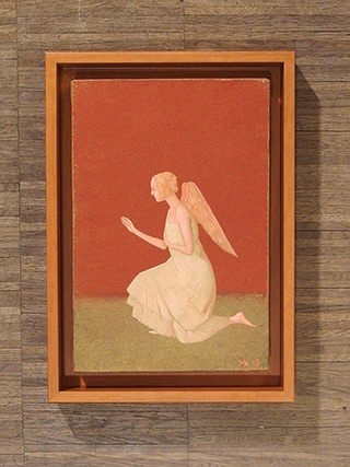Mikołaj Kasprzyk : Angel with lilly : Oil on Canvas