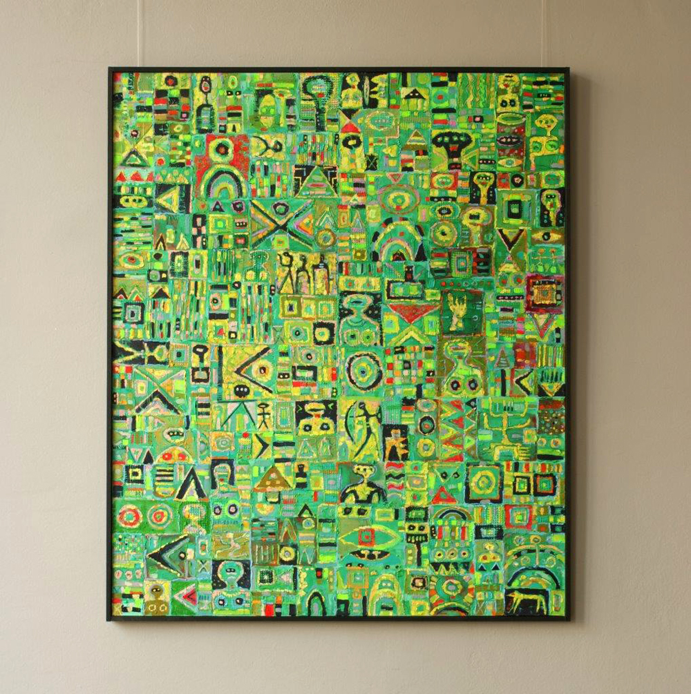 Krzysztof Pająk - Green painting (Oil on Canvas | Größe: 100 x 120 cm | Preis: 7000 PLN)