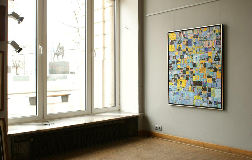 Krzysztof Pająk - Signs blue (Oil on Canvas | Size: 105 x 125 cm | Price: 7200 PLN)