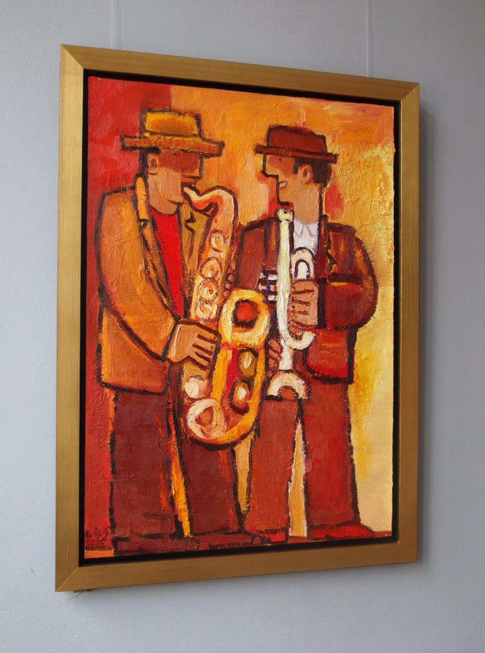 Krzysztof Kokoryn - Orange duo (Oil on Canvas | Wymiary: 84 x 114 cm | Cena: 8500 PLN)