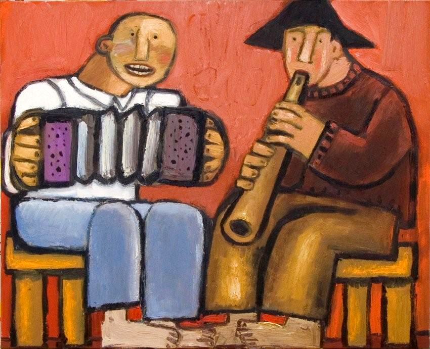 Krzysztof Kokoryn - Folk duo (Oil on Canvas | Size: 100 x 81 cm | Price: 8000 PLN)