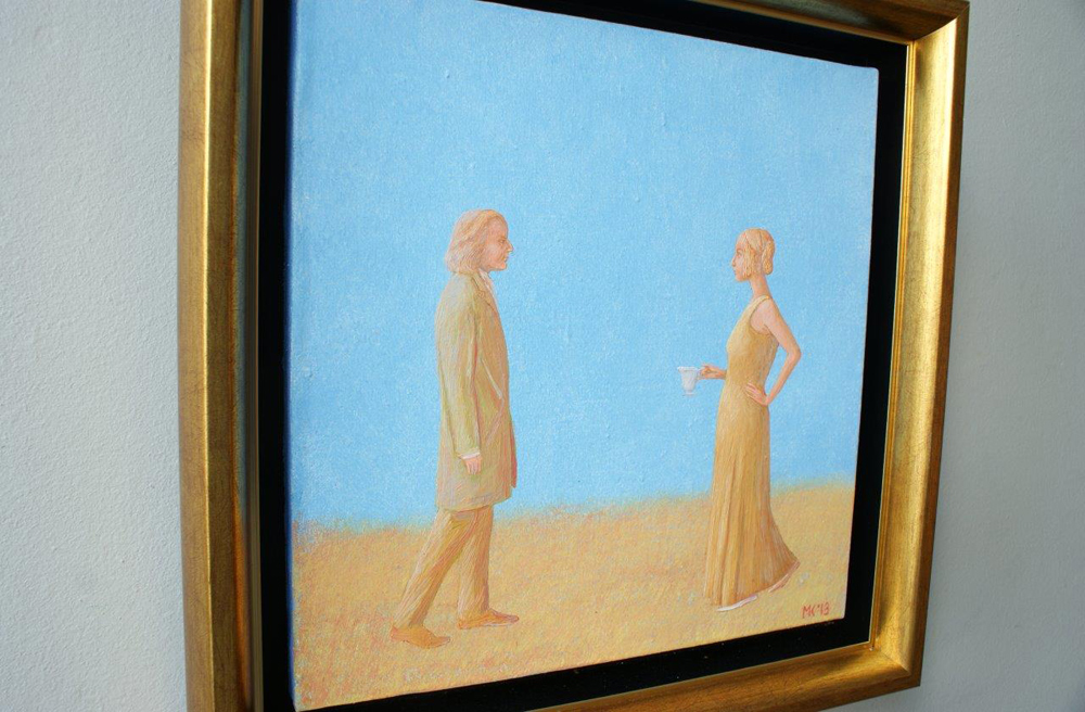 Mikołaj Kasprzyk - Bonjour monsieur Chopin (Oil on Canvas | Size: 40 x 40 cm | Price: 2900 PLN)
