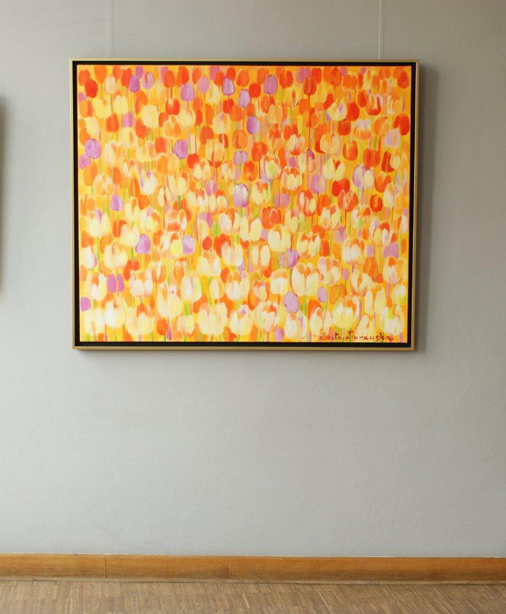 Beata Murawska - Yellow tulips field (Oil on Canvas | Wymiary: 125 x 105 cm | Cena: 6300 PLN)