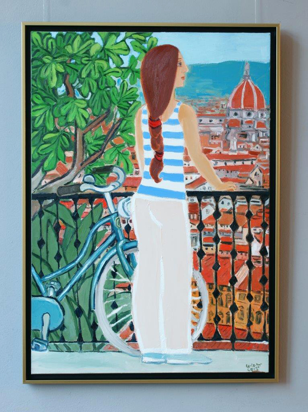 Krzysztof Kokoryn - Cycling around Florence (Oil on Canvas | Größe: 75 x 105 cm | Preis: 8500 PLN)