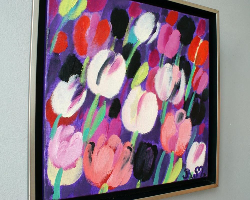 Beata Murawska - The floral toast (Oil on Canvas | Größe: 45 x 45 cm | Preis: 3200 PLN)