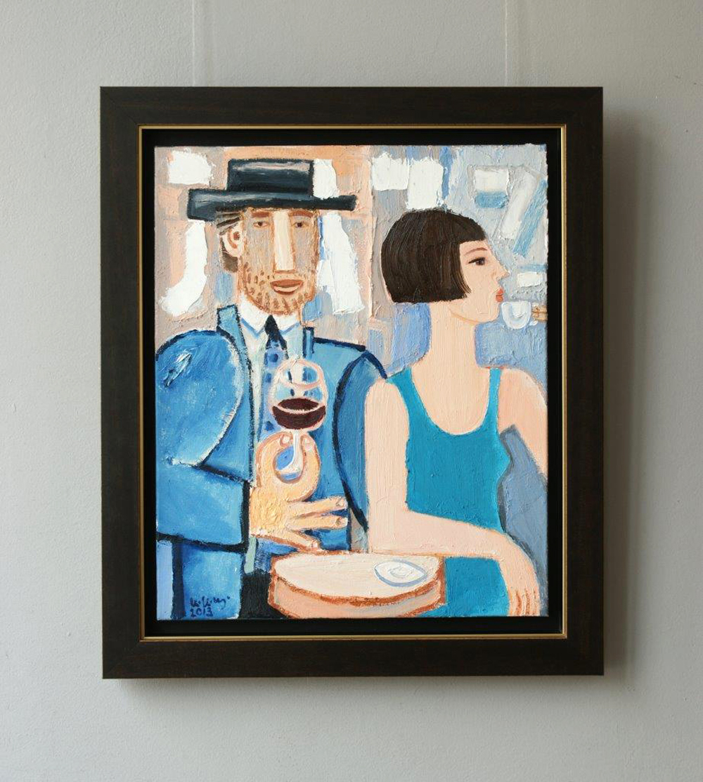 Krzysztof Kokoryn - Jazz Cafe (Oil on Canvas | Size: 64 x 75 cm | Price: 7500 PLN)