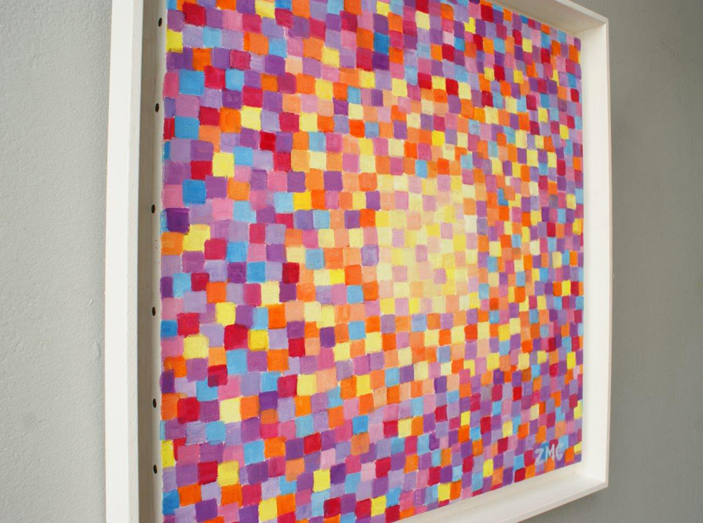 Zofia Matuszczyk-Cygańska - Purple mosaic (Oil on Canvas | Wymiary: 56 x 56 cm | Cena: 7500 PLN)