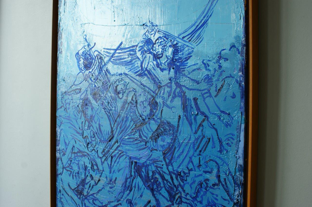 Jacek Łydżba - Fight angels after Durrer (Oil on Canvas | Size: 105 x 125 cm | Price: 7000 PLN)