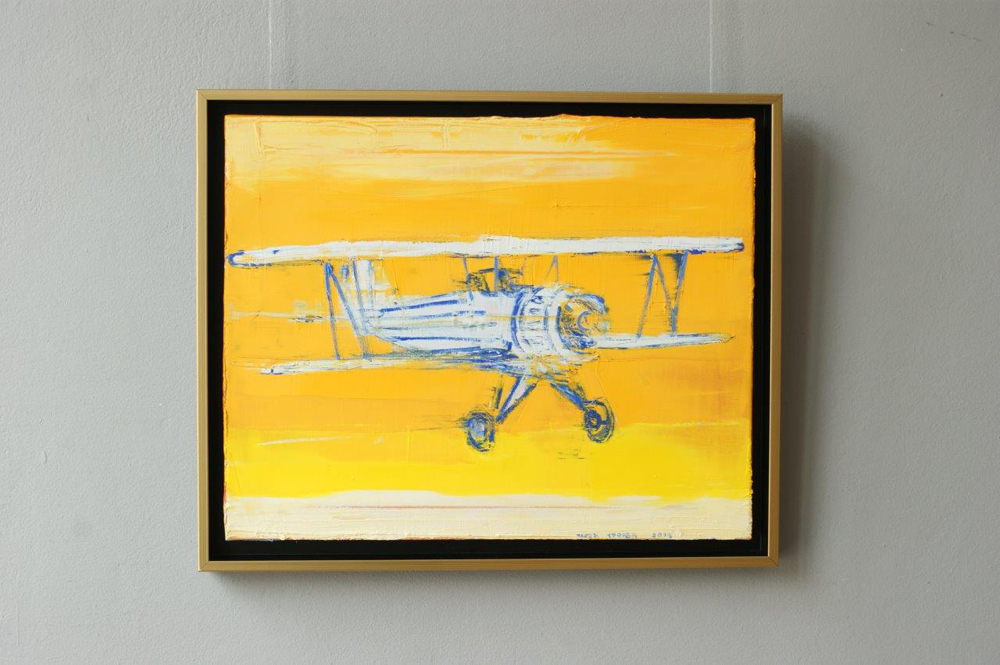 Jacek Łydżba - Old biplane (Oil on Canvas | Size: 55 x 45 cm | Price: 3400 PLN)