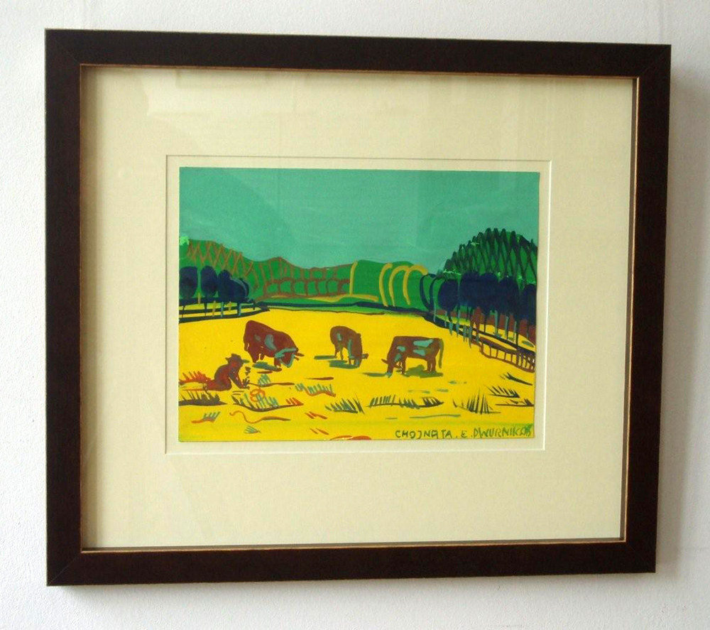 Edward Dwurnik - Cows (Watercolour on Paper | Size: 55 x 48 cm | Price: 2500 PLN)