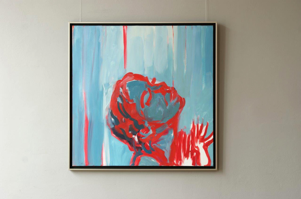 Katarzyna Swinarska - Scene in the shower (Oil on Canvas | Size: 105 x 105 cm | Price: 7000 PLN)