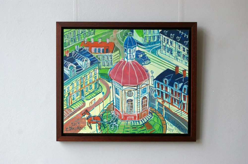 Edward Dwurnik - Warsaw New Town (Oil on Canvas | Size: 63 x 55 cm | Price: 7000 PLN)