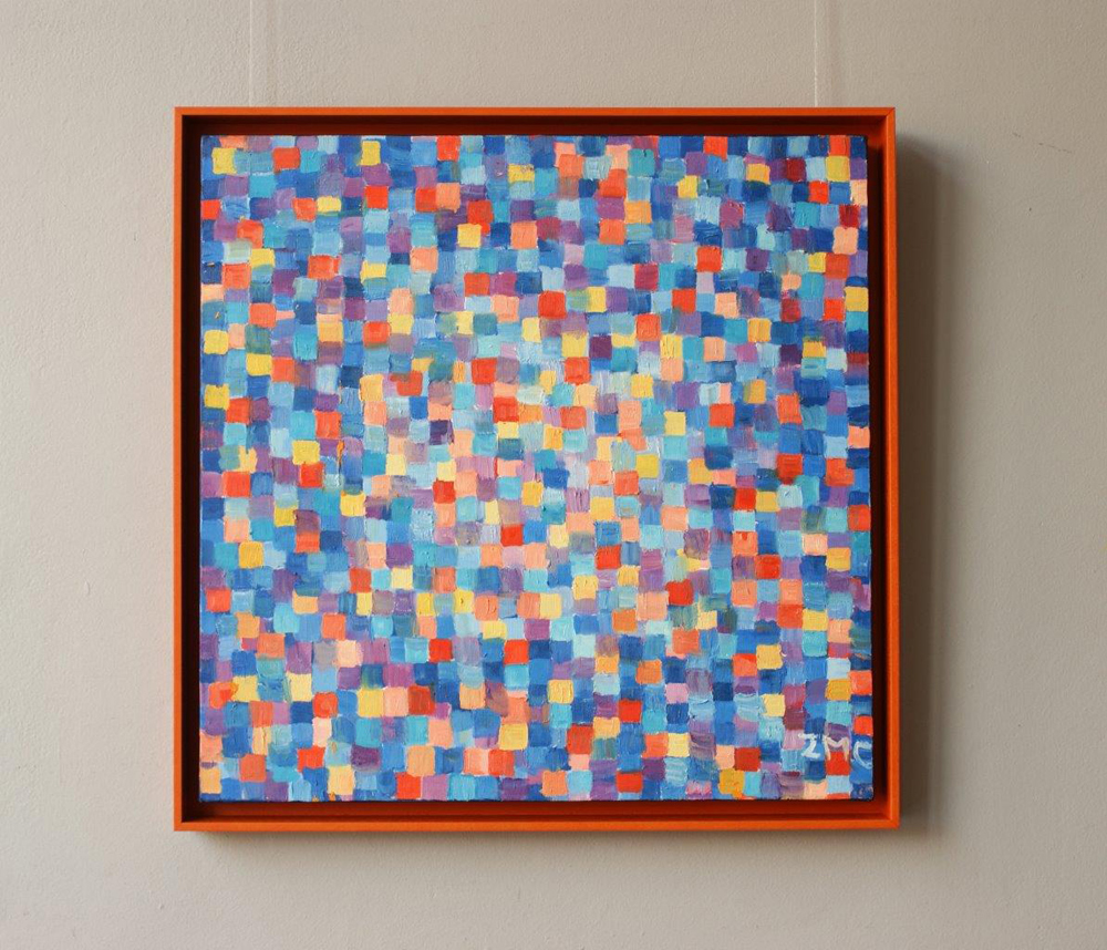 Zofia Matuszczyk-Cygańska - Blue - orange mosaic (Oil on Canvas | Wymiary: 65 x 65 cm | Cena: 8500 PLN)