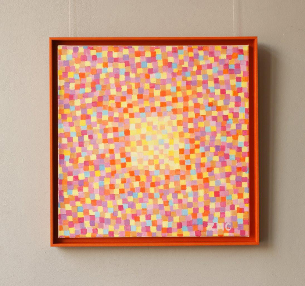 Zofia Matuszczyk-Cygańska - Bright orange mosaic (Oil on Canvas | Größe: 65 x 65 cm | Preis: 8500 PLN)