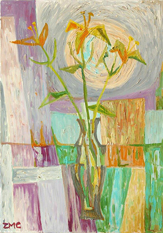 Zofia Matuszczyk-Cygańska : Flowers in a vase : Oil on Canvas