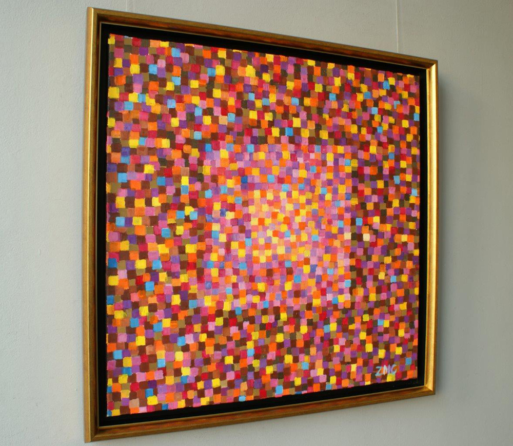 Zofia Matuszczyk-Cygańska - Red mosaic (Oil on Canvas | Größe: 89 x 89 cm | Preis: 14000 PLN)