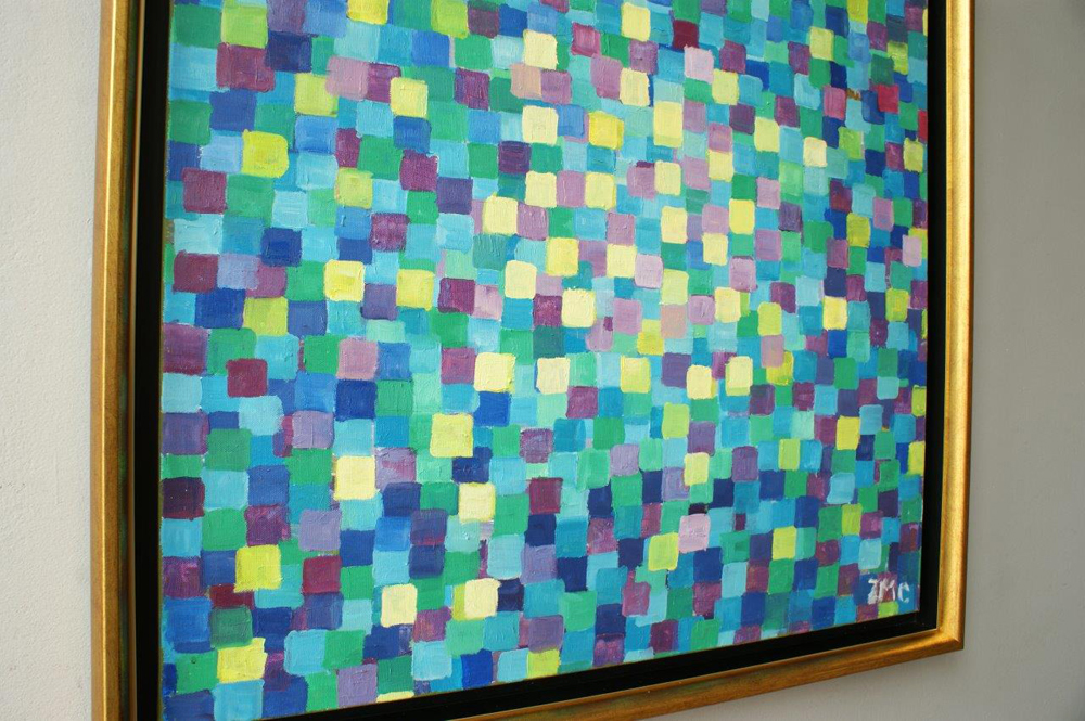 Zofia Matuszczyk-Cygańska - Turquoise mosaic (Oil on Canvas | Größe: 89 x 89 cm | Preis: 14000 PLN)