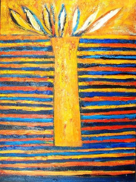 Darek Pala - Vase Striped (Oil on Canvas | Wymiary: 76 x 102 cm | Cena: 8000 PLN)