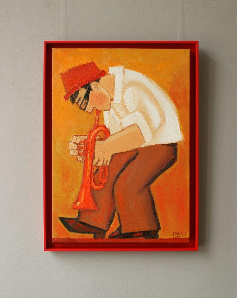 Krzysztof Kokoryn - Trumpet player (Oil on Canvas | Size: 58 x 78 cm | Price: 7000 PLN)