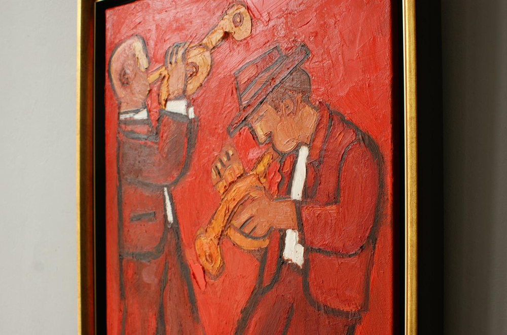 Krzysztof Kokoryn - Trumpet players (Oil on Canvas | Size: 59 x 75 cm | Price: 7500 PLN)