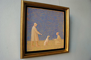 Mikołaj Kasprzyk : With a dog : Oil on Canvas