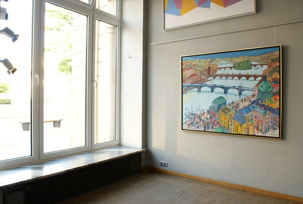 Edward Dwurnik - Prague bridges (Oil on Canvas | Size: 151 x 119 cm | Price: 38000 PLN)