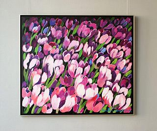 Beata Murawska : Purple tulips : Oil on Canvas