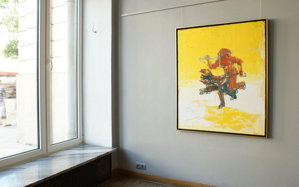 Jacek Łydżba - Kharon and Cerberus (Oil and enamel on canvas | Size: 105 x 125 cm | Price: 7300 PLN)