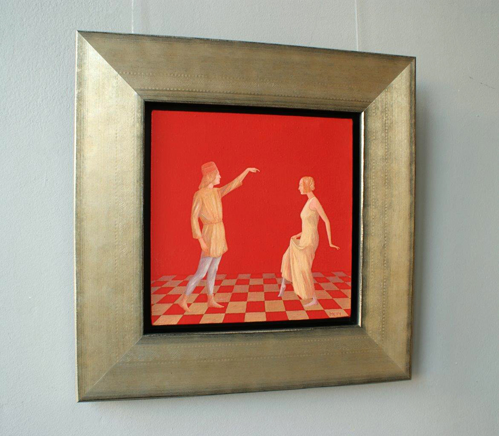 Mikołaj Kasprzyk - Dance lesson in Bologna (Oil on Canvas | Größe: 51 x 51 cm | Preis: 3200 PLN)
