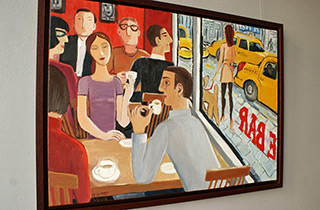 Krzysztof Kokoryn : In the bar and on the street : Oil on Canvas