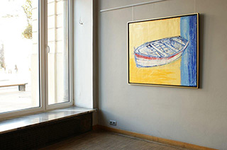 Jacek Łydżba : Boat on the shore : Oil on Canvas