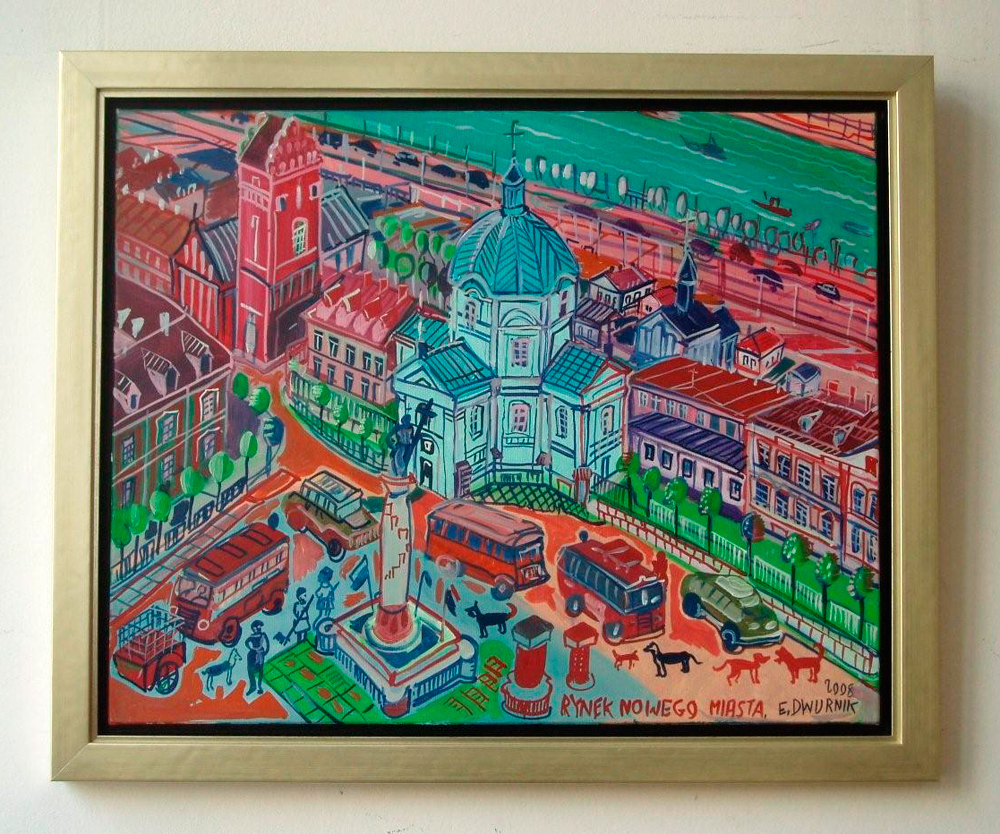 Edward Dwurnik - Warsaw Old City (Oil on Canvas | Size: 93 x 77 cm | Price: 14000 PLN)