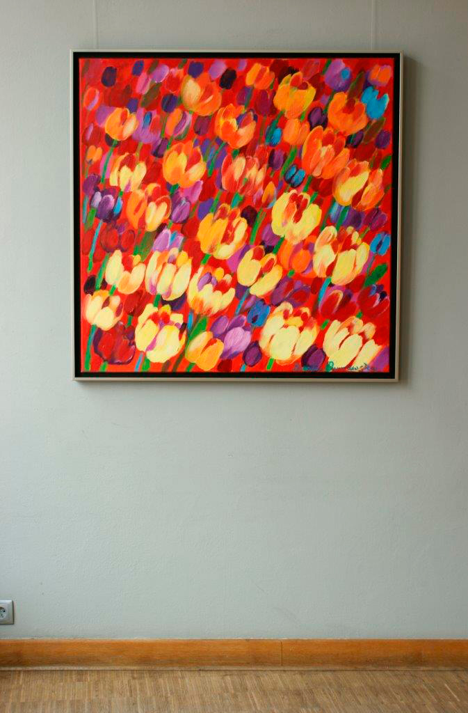 Beata Murawska - Happy spring (Oil on Canvas | Größe: 105 x 105 cm | Preis: 5500 PLN)