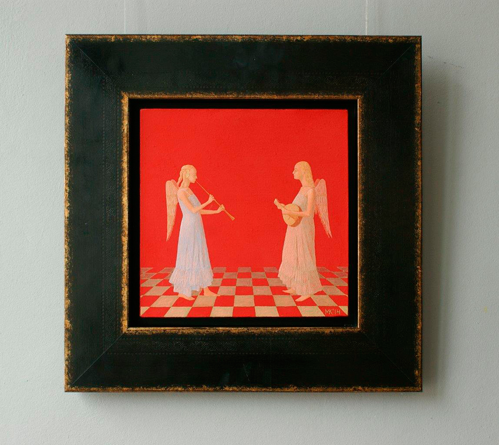 Mikołaj Kasprzyk - Angels duo (Oil on Canvas | Size: 52 x 52 cm | Price: 3200 PLN)