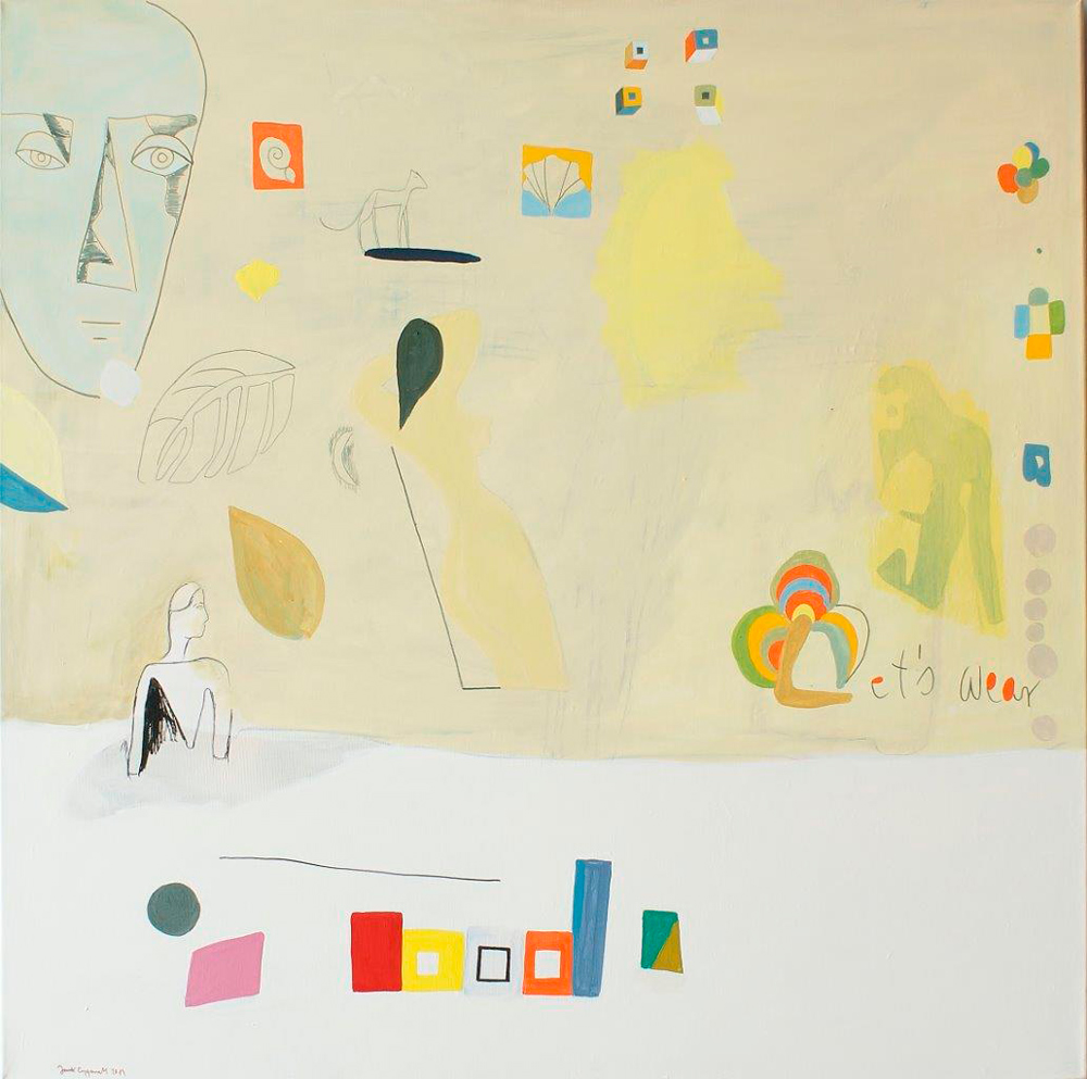 Jacek Cyganek - We can whisper (Tempera on canvas | Größe: 100 x 100 cm | Preis: 3000 PLN)