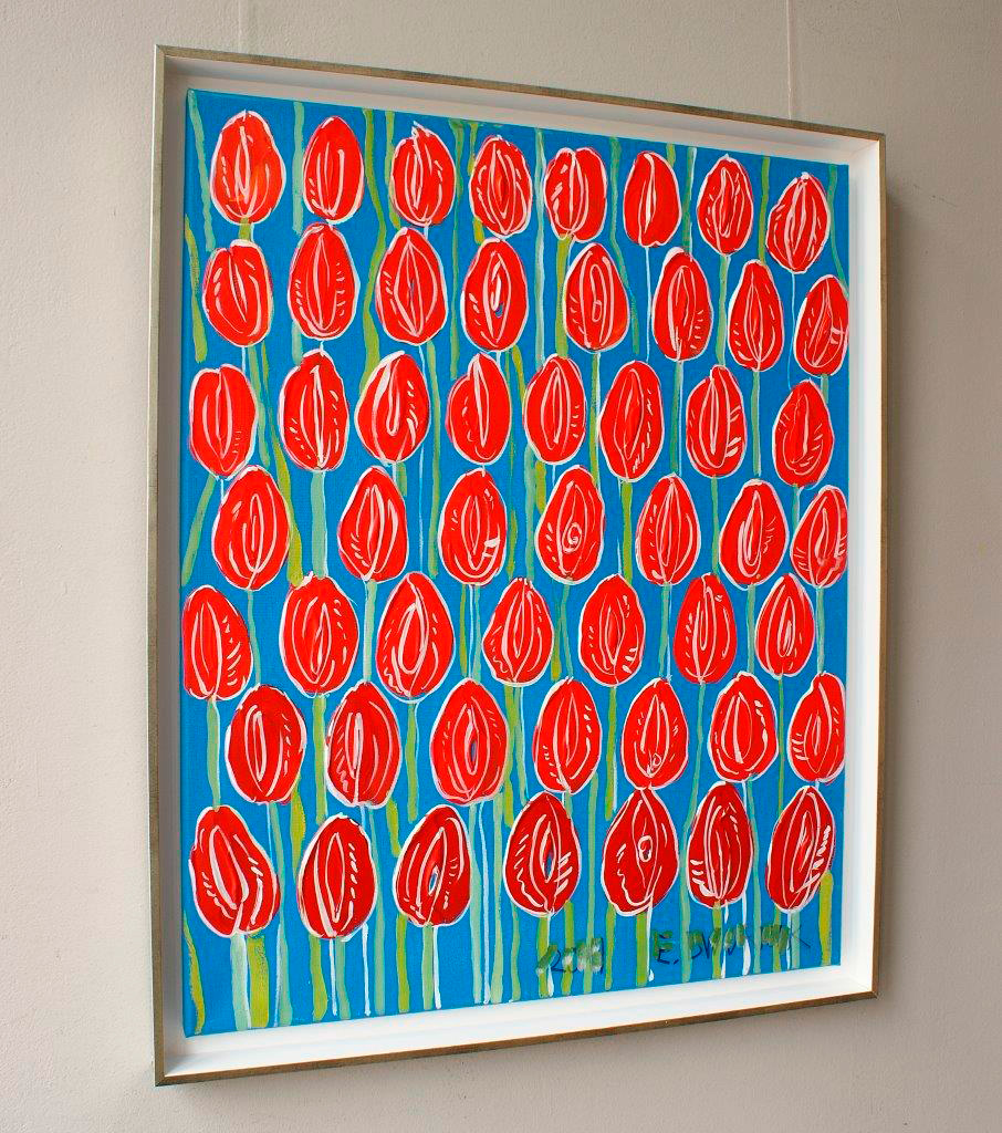 Edward Dwurnik - Pink tulips (Oil on Canvas | Size: 71 x 87 cm | Price: 9000 PLN)