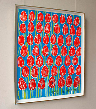 Edward Dwurnik : Pink tulips : Oil on Canvas