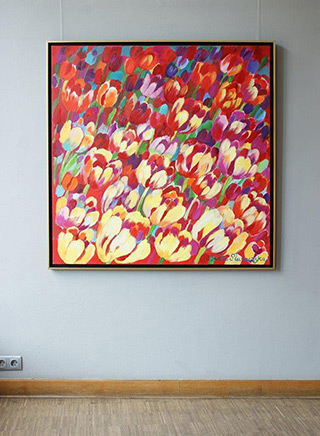 Beata Murawska : Field of tulips : Oil on Canvas