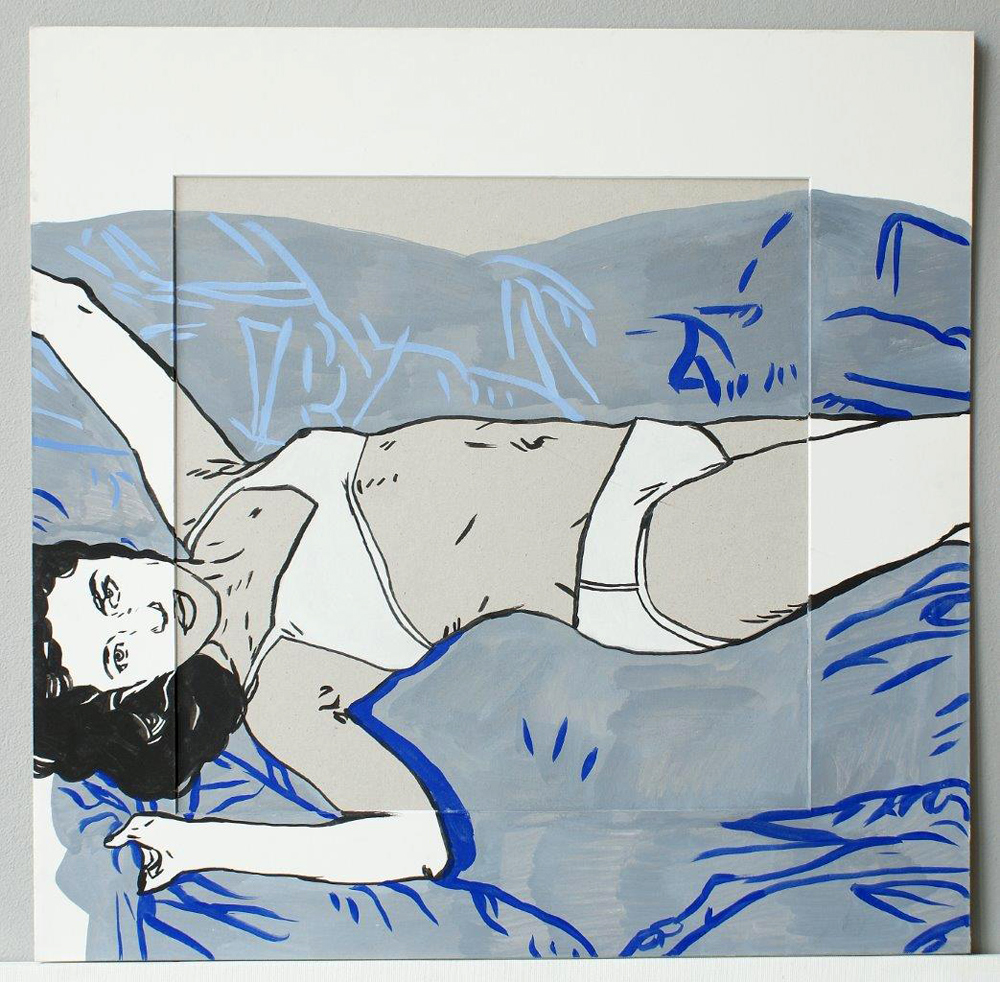 Agnieszka Sandomierz - Site girl 4 (Tempera on panel | Wymiary: 56 x 56 cm | Cena: 2500 PLN)
