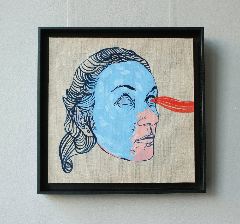 Agnieszka Sandomierz - The Blue mask (Tempera on panel | Wymiary: 46 x 46 cm | Cena: 3500 PLN)