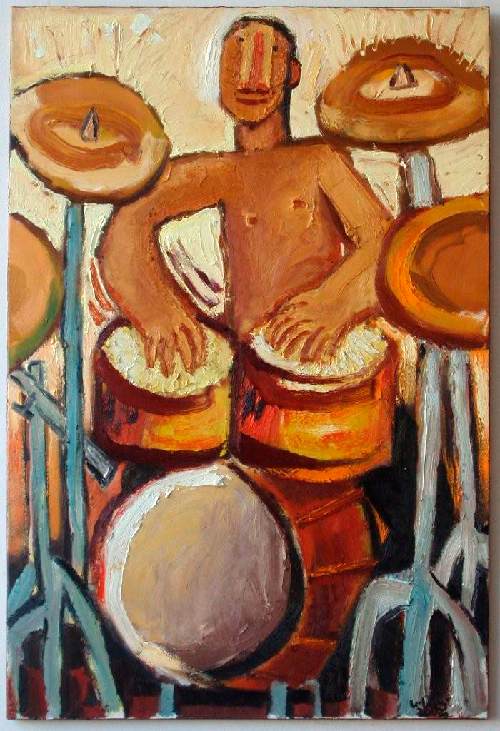 Krzysztof Kokoryn - Drummer wihout clubs (Oil on Canvas | Size: 80 x 120 cm | Price: 8500 PLN)